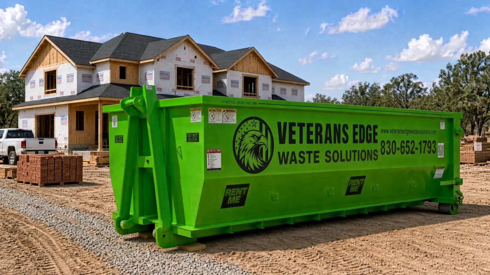 Veterans Edge Waste Solutions 20-yard dumpster